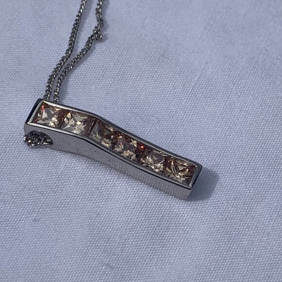 Sterling Silver Women's Necklace With Yellow CZ Pendant, 18" Cable Chain - Picture 13 of 16